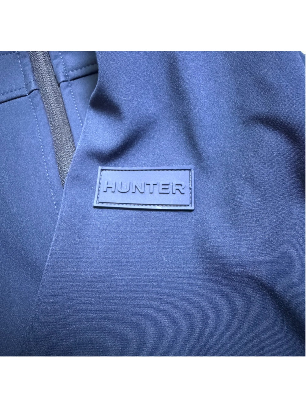 Hunter Navy Hooded Jacket Classic Florence Adjustable Drawcord Zip Front Large - Picture 5 of 11